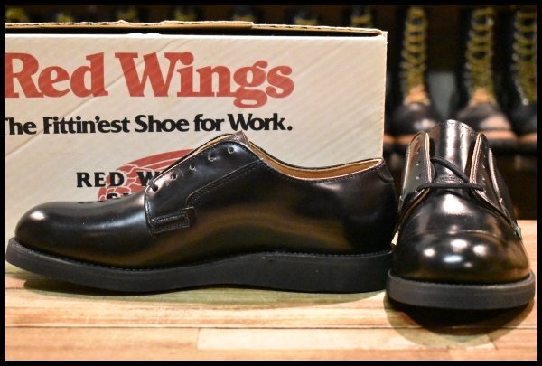 【6.5D 箱付 DEAD 旧羽タグ 90’S】レッドウィング 101 ポストマン シューズ ブラック シャパラル ビンテージ ブーツ redwing HOPESMORE