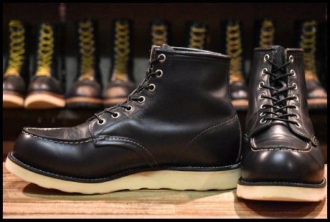 【8.5E 良品 犬タグ 98年】レッドウィング 8179 アイリッシュセッター 黒 ブラッククローム モックトゥ 編み上げ ブーツ redwing HOPESMORE