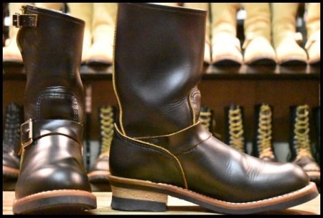 【8D 箱付 美品 25年】レッドウィング 2966 ブラック クローンダイク エンジニア 茶芯 黒 ブーツ redwing 9268 HOPESMORE