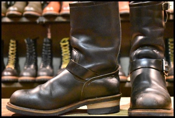 【7D 中古 PT91プリント】レッドウィング 2268 エンジニア ブラッククローム スチールトゥ プルオン ブーツ redwing HOPESMORE