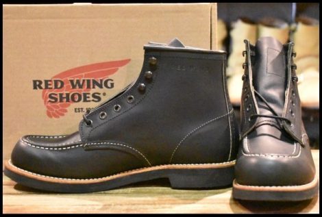 【8.5D 箱付 未使用 12年】レッドウィング 9213 アイリッシュセッター 黒 ブラック オイルドレザー モックトゥ ブーツ redwing HOPESMORE