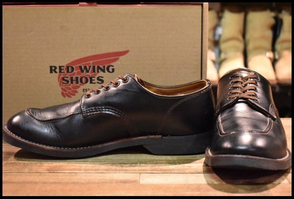 【9D 箱付 良品 18年】レッドウィング 8070 スポーツ オックスフォード 黒 クローンダイク モックトゥ 短靴 ブーツ redwing HOPESMORE