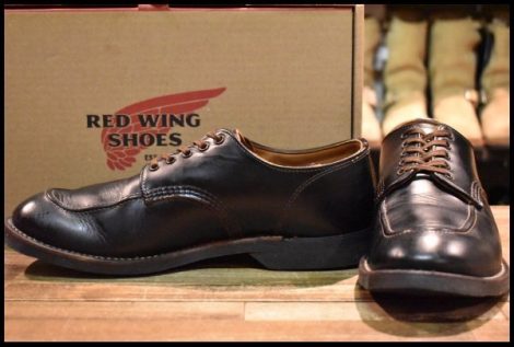 【9D 箱付 良品 18年】レッドウィング 8070 スポーツ オックスフォード 黒 クローンダイク モックトゥ 短靴 ブーツ redwing HOPESMORE