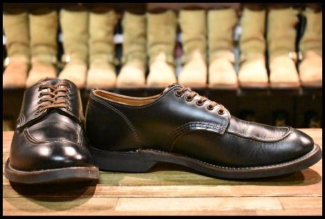 【9D 箱付 良品 18年】レッドウィング 8070 スポーツ オックスフォード 黒 クローンダイク モックトゥ 短靴 ブーツ redwing HOPESMORE