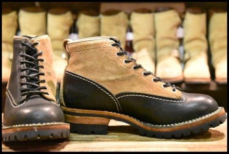 【8.5E 箱付 良品 ネイバーフッド別注 11年】WESCO ウエスコ カスタムジョブマスターLTT 2FACE ブラック×バーラップ ブーツ HOPESMORE