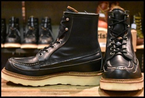 【6.5E 美品 50周年モデル 犬タグ】レッドウィング 1952 アイリッシュセッター 黒 ブラッククローム ブーツ redwing HOPESMORE
