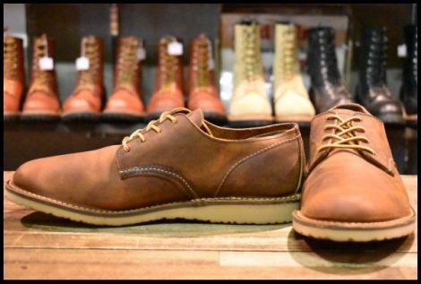 【9D 美品 19年】レッドウィング 3303 ウィークエンダーオックスフォード 茶 カッパーラフ＆タフ ブーツ redwing 3604 HOPESMORE