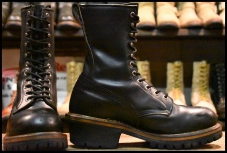 【8D 良品 PT91刺繍】レッドウィング 2218 ロガー 黒 ブラック スチールトゥ 編み上げ ブーツ redwing HOPESMORE
