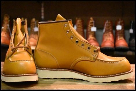 【11E 箱付 未使用 18年】レッドウィング 9875 アイリッシュセッター ゴールドラセット モックトゥ レースアップ ブーツ redwing HOPESMORE