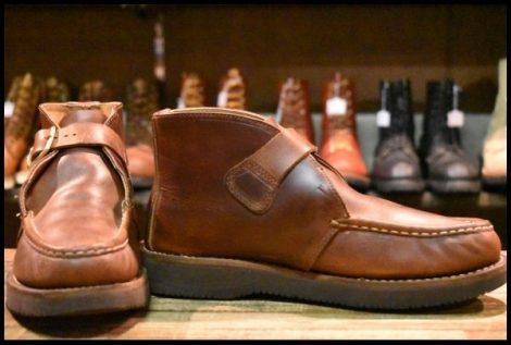 【8.5EE 美品】RUSSELL MOCCASIN ラッセルモカシン ベルト付き チャッカ 茶 ブラウンクロムエクセル ビブラム2060 ブーツ HOPESMORE