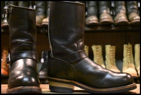 【7.5D 良品 PT91刺繍 98年】レッドウィング 2268 エンジニア 黒 ブラッククローム スチールトゥ プルオン ブーツ redwing HOPESMORE