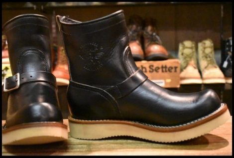 【8M 箱付 美品】VIBERG×チャレンジャー ヴァイバー ショートシフトエンジニア ブラック クロムエクセル 黒 ヴィバーグ ブーツ HOPESMORE