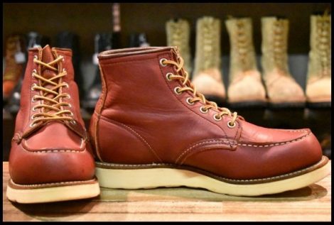 【7E 良品 犬タグ 98年】レッドウィング 8875 アイリッシュセッター 赤茶 オロラセット モックトゥ 編み上げ ブーツ redwing HOPESMORE