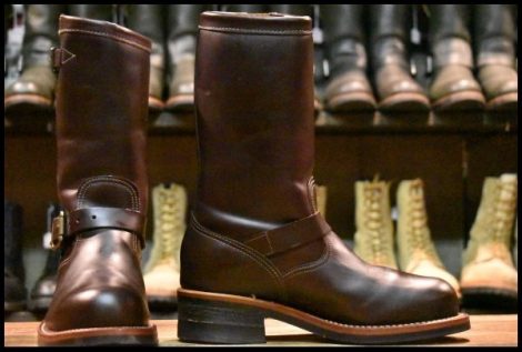 【6E 美品 黒タグ】Chippewa チペワ 91068 エンジニア コードバン バーガンディ 11インチハイト スチールトゥ ブーツ HOPESMORE