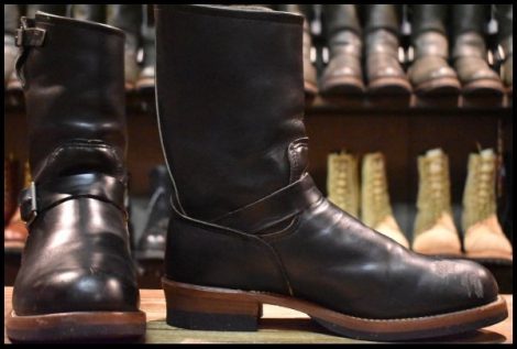 【10.5D 良品 PT91プリント カスタム】レッドウィング 2268 エンジニア ブラッククローム スチールトゥ プルオン ブーツ redwing HOPESMORE