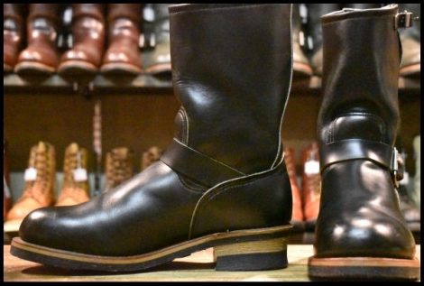 【9D 美品 PT91刺繍 98年】レッドウィング 2268 エンジニア 黒 ブラッククローム スチールトゥ ブーツ redwing HOPESMORE