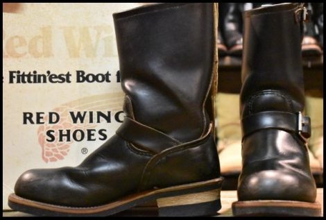 【7D 箱付 良品 PT91プリント】レッドウィング 2268 エンジニア ブラッククローム スチールトゥ プルオン ブーツ redwing HOPESMORE