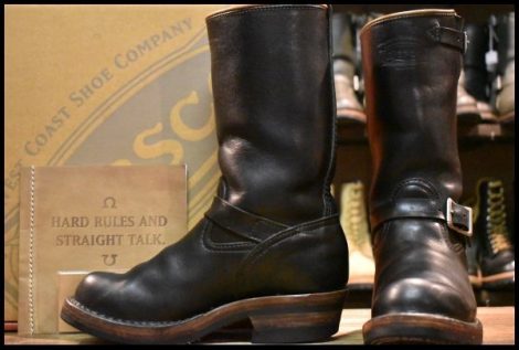 【7D 箱付 良品 08年】WESCO ウエスコ カスタムボス ブラック 黒 ビブラム430ダブル エンジニア ブーツ BOSS HOPESMORE