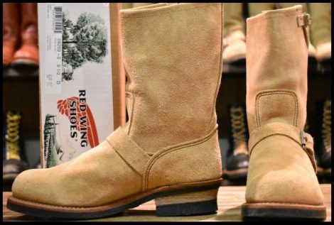 【9.5D 箱付 美品 18年】レッドウィング 9269 エンジニア タン ブルハイド ラフアウト スチールトゥ ベージュ ブーツ redwing HOPESMORE