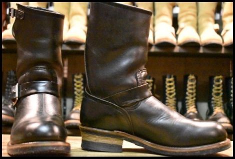 【8D 良品 PT91刺繍 98年】レッドウィング 2268 エンジニア 黒 ブラッククローム スチールトゥ プルオン ブーツ redwing HOPESMORE