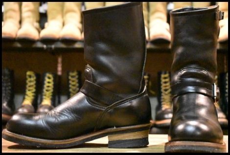 【8D 良品 PT91刺繍 98年】レッドウィング 2268 エンジニア 黒 ブラッククローム スチールトゥ プルオン ブーツ redwing HOPESMORE