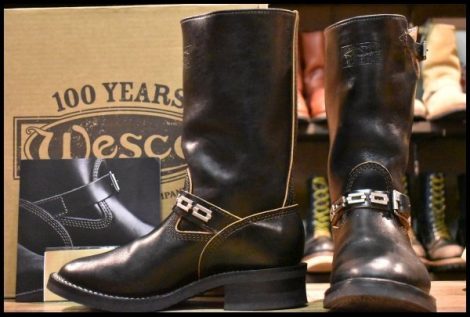 【8.5E 箱付 美品 リミテッド 限定 23年】WESCO ウエスコ カスタムボス エンジニア ホースハイド チェーンスポッツ スタッズ HOPESMORE