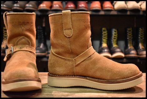 【UK8.5 美品】VIBERG ヴァイバー 87 ショートシフト ベージュラフアウト スエード シングル エンジニア ブーツ HOPESMORE