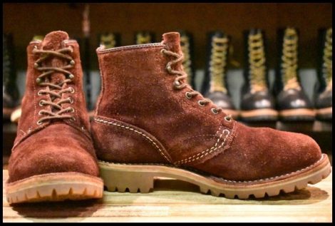 【8.5D 良品 09年】WESCO ウエスコ カスタムジョブマスター バーガンディラフアウト ビブラム100ハニー レースアップ ブーツ HOPESMORE