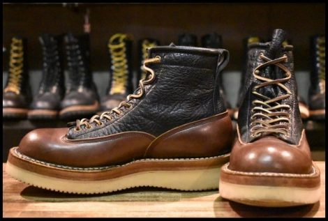 【9EE 良品】WHITE’S ホワイツ ノースウエストLTT ブラウン×ブラックブルハイド レザーライニング ビブラム 編み上げ ブーツ HOPESMORE