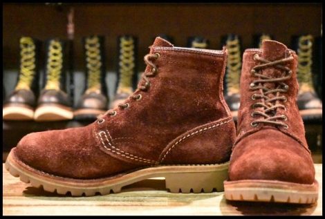 【8.5D 良品 09年】WESCO ウエスコ カスタムジョブマスター バーガンディラフアウト ビブラム100ハニー レースアップ ブーツ HOPESMORE