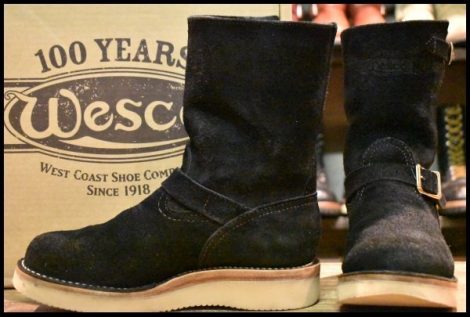 【9E 箱付 良品 19年】WESCO ウエスコ カスタムボス ブラックラフアウト 黒 9インチハイト ビブラム2021 ブーツ BOSS HOPESMORE