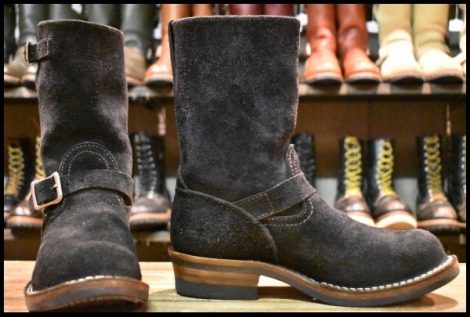 【7.5E 良品 14年】WESCO ウエスコ カスタムボス 黒スエード ブラックラフアウト ビブラム430 エンジニア ブーツ BOSS HOPESMORE