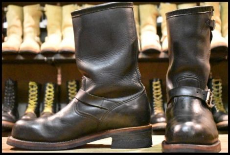 【10E 良品 白タグ】Chippewa チペワ 27899 エンジニア 黒 ブラック 11インチハイト スチールトゥ ブーツ HOPESMORE