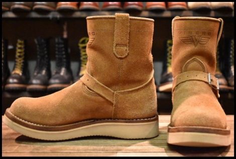 【UK8.5 美品】VIBERG ヴァイバー 87 ショートシフト ベージュラフアウト スエード シングル エンジニア ブーツ HOPESMORE