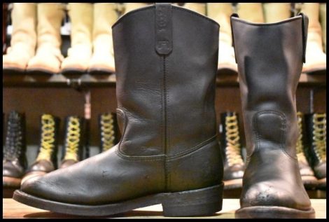 【11.5D 良品 羽タグ 02年】レッドウィング 1116 ペコス 黒 ブラック プルオン ビブラム 8155 ブーツ redwing pecos HOPESMORE
