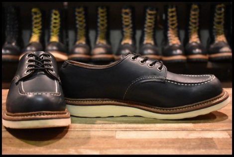 【9.5D 良品 16年】レッドウィング 8106 オックスフォード 黒 ブラッククローム モックトゥ ローカット 短靴 ブーツ redwing HOPESMORE