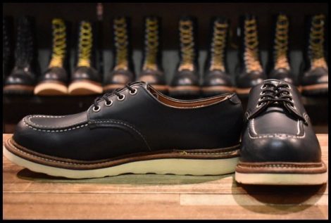 【9.5D 良品 16年】レッドウィング 8106 オックスフォード 黒 ブラッククローム モックトゥ ローカット 短靴 ブーツ redwing HOPESMORE