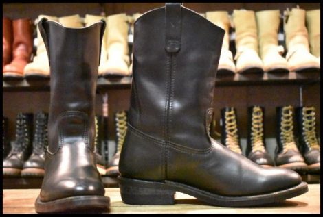 【9E? 良品】レッドウィング 8155 ペコス 黒 ブラッククローム プルオン ブーツ redwing pecos HOPESMORE