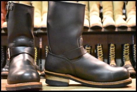 【8.5D 良品 旧シルエット 06年】レッドウィング 2268 エンジニア 黒 ブラッククローム スチールトゥ ブーツ redwing HOPESMORE