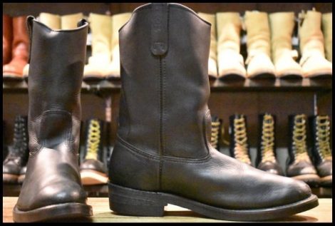 【11.5D 良品 羽タグ 02年】レッドウィング 1116 ペコス 黒 ブラック プルオン ビブラム 8155 ブーツ redwing pecos HOPESMORE