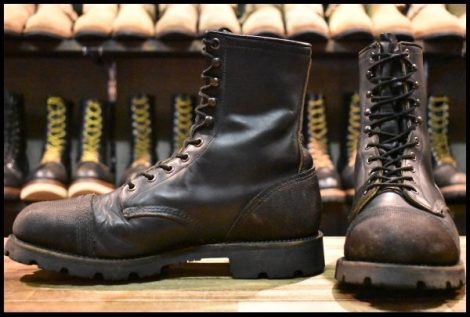 【10EEE 良品 PT91刺繍 97年】レッドウィング 4420 黒 ブラッククローム バリスティックナイロントゥ 2218 ロガーブーツ redwing HOPESMORE