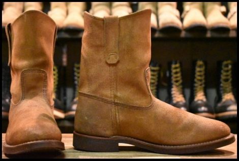 【8.5E 箱付 良品 17年】レッドウィング 8188 スエード ペコス ブラウン ホーソーン ミュールスキナー ブーツ redwing pecos HOPESMORE