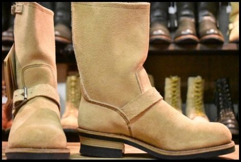 【7.5D 箱付 DEAD PT83】レッドウィング 8268 スエード エンジニア タンラフアウト スチールトゥ ベージュ ブーツ redwing HOPESMORE