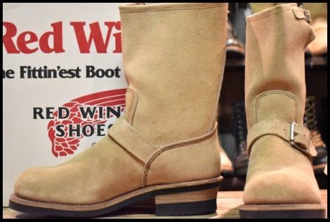 【7.5D 箱付 DEAD PT83】レッドウィング 8268 スエード エンジニア タンラフアウト スチールトゥ ベージュ ブーツ redwing HOPESMORE