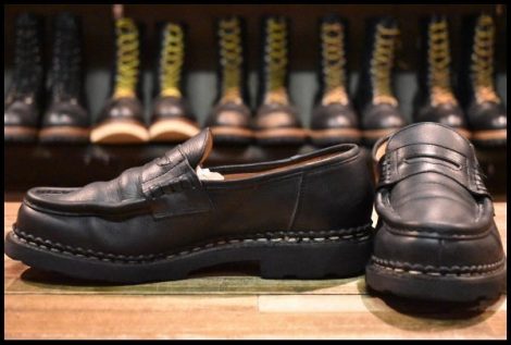 【UK7 良品】Paraboot パラブーツ 92382 ランス ブラック 黒 オックスフォード コインローファー ブーツ HOPESMORE