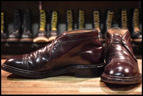 【6D 良品】ALDEN オールデン 1240 チャッカ バーガンディ コードバン シューズ メダリオントゥ 編み上げ 短靴 ブーツ HOPESMORE