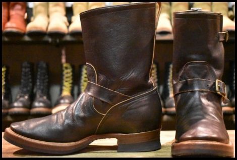 【8? 良品 SPIRAL別注】CLINCH クリンチ エンジニア スパイラル別注 ブラウン 茶 ブーツ BRASS ブラス HOPESMORE