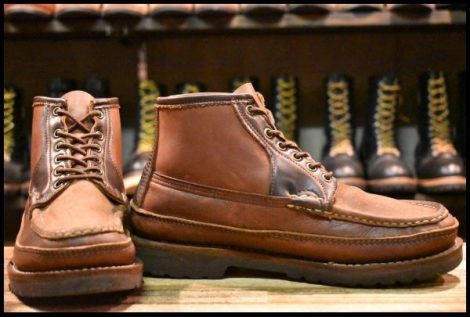 【9D 良品】RUSSELL MOCCASIN ラッセルモカシン サファリ ダブルモカシン ブラウン ビブラム ブーツ HOPESMORE