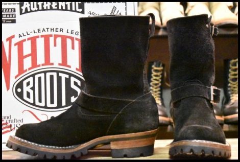 【7D 箱付 良品】WHITE’S ホワイツ ノマド MB9165-V 9インチハイト ブラック ラフアウト 黒スエード エンジニア ブーツ HOPESMORE