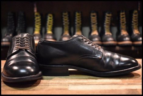 【6.5D 良品】ALDEN オールデン 53527 ブラック プレーントゥ カーフ 黒 ローカット 短靴 レースアップ ブーツ オックスフォード HOPESMORE